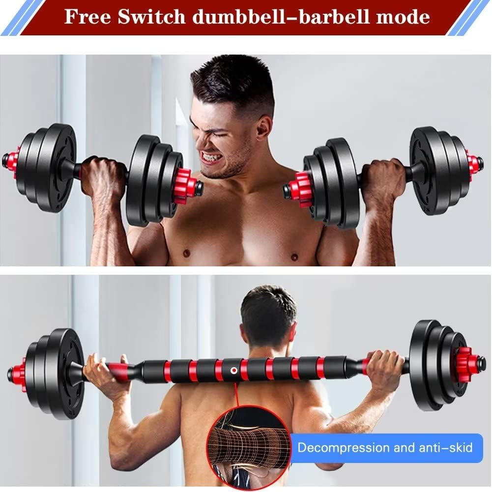 Adjustable-Dumbbells-Sets Free Weights Dumbbells Set of 2 Convertible To Barbell A Pair of Lightweight for Home Gym Equipment 20/30/40/60/80lbs