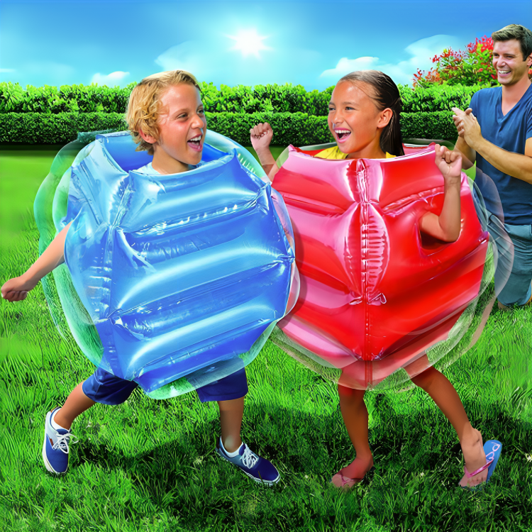 Set of 2 Inflatable Body Bumper Ball for Kids – Outdoor Bubble Soccer Interactive Fun Durable PVC Ball for Active Play Group Game Body Bumpers For Ages 4 and up