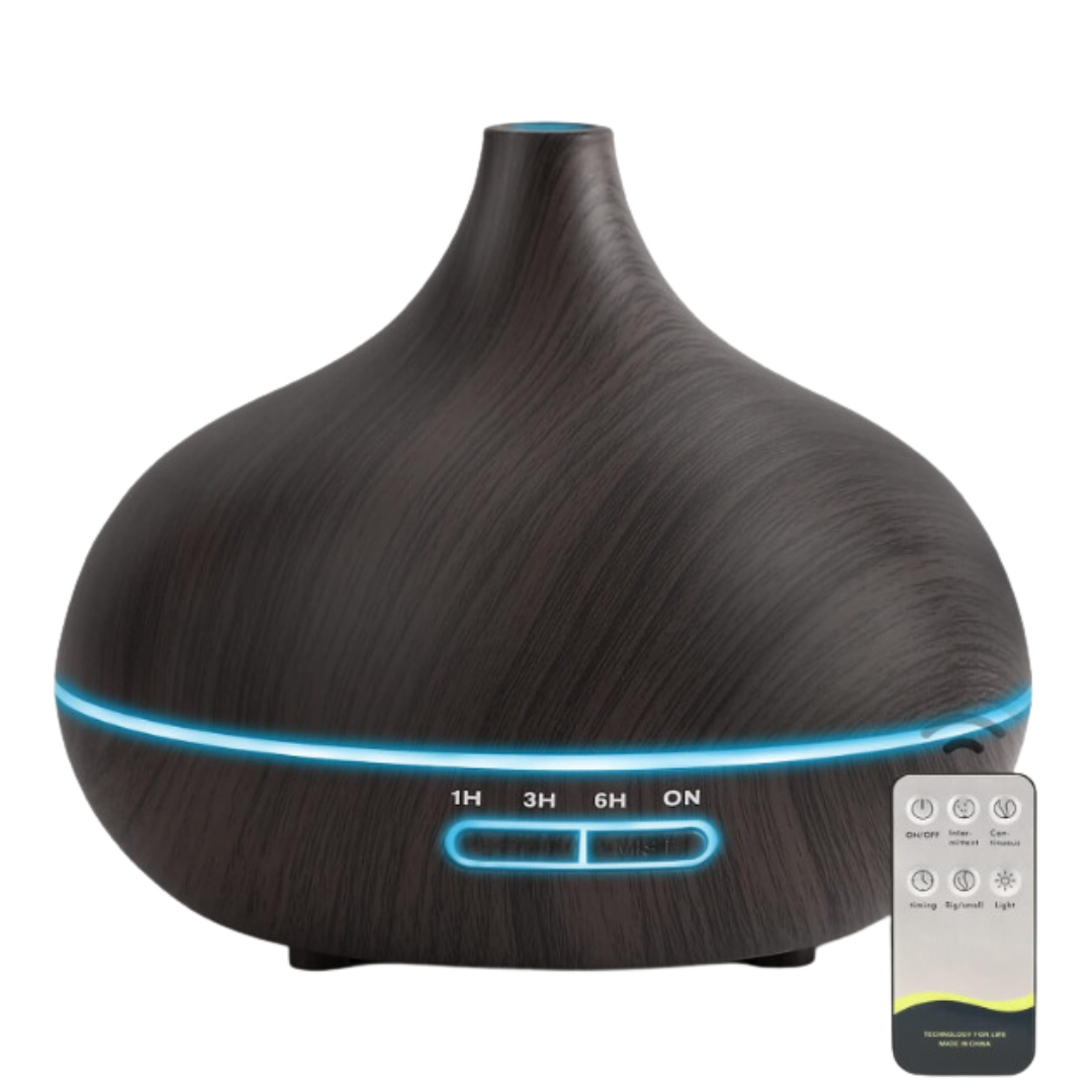 Aromatherapy Diffuser 550ml Essential Oil Diffuser Silent Humidifier Large Room Low Noise Wood Grain Ultrasonic Diffusers