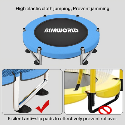 Trampoline for Baby Kids Adjustable Baby Toddler Trampoline with Basketball Hoop 440lbs Indoor Outdoor Toddler Trampoline with Enclosure