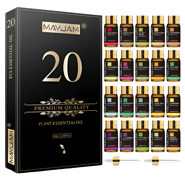Essential Oils Set 20 Pcs - 100% Pure & Natural 5ml Set Pure Essential Oils for Diffusers Fragrance Oil Scented Oil