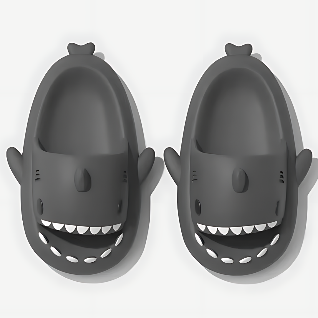 Shark Slides Thickness Upgrade Summer Cute Cartoon Shark Slippers for Women Men Non-Slip Open Toe Lightweight Sole Sandals Casual Unisex Beach Shoes Unisex