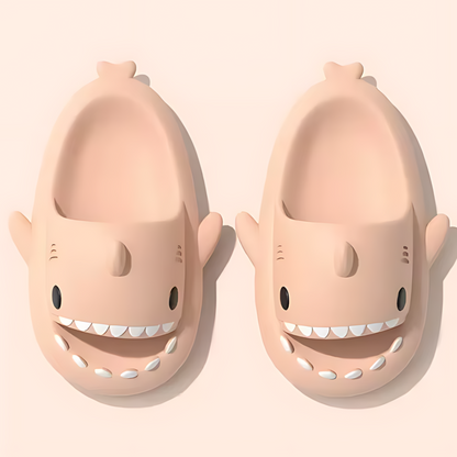 Shark Slides Thickness Upgrade Summer Cute Cartoon Shark Slippers for Women Men Non-Slip Open Toe Lightweight Sole Sandals Casual Unisex Beach Shoes Unisex