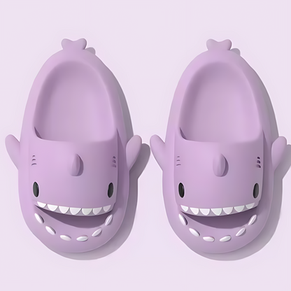 Shark Slides Thickness Upgrade Summer Cute Cartoon Shark Slippers for Women Men Non-Slip Open Toe Lightweight Sole Sandals Casual Unisex Beach Shoes Unisex