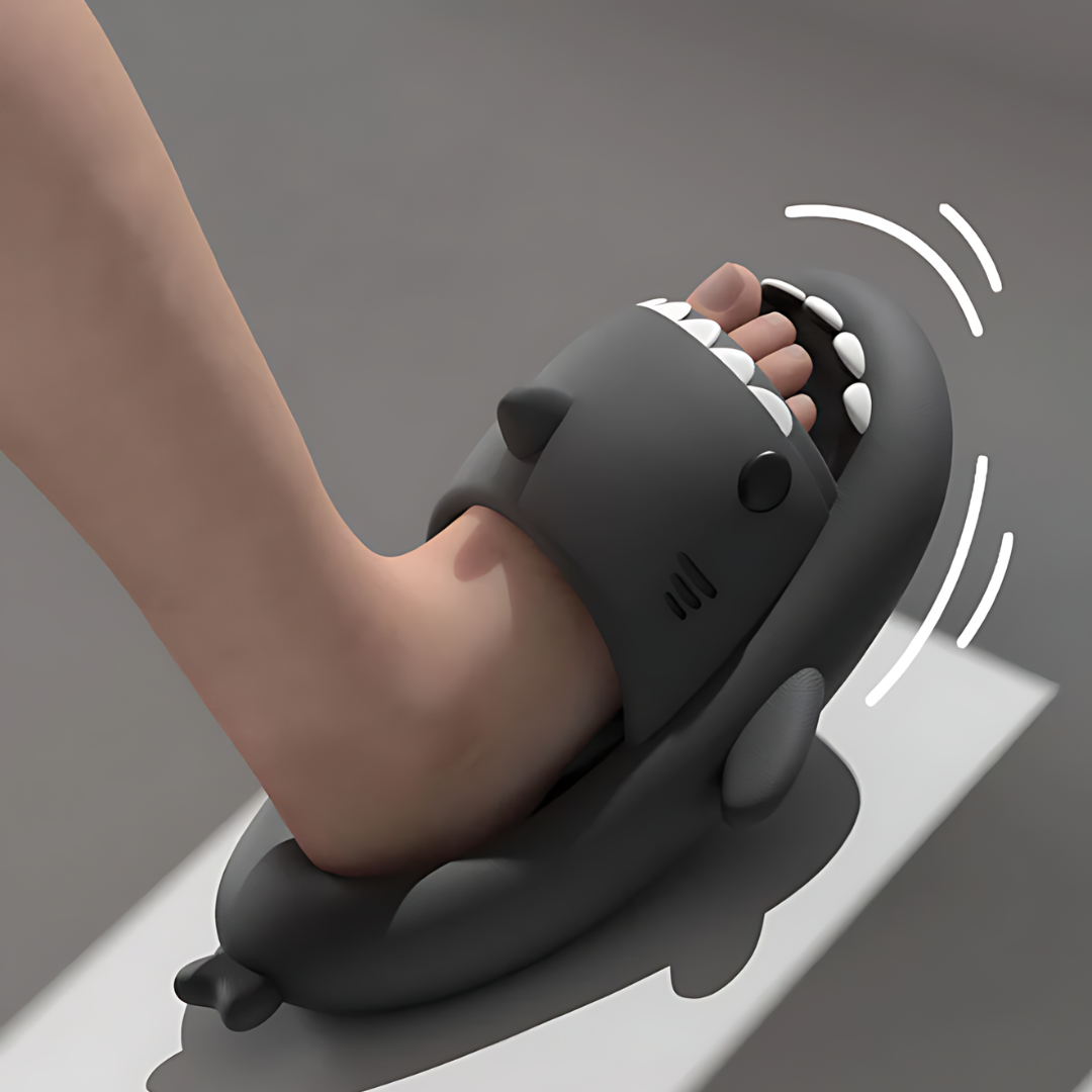 Shark Slides Thickness Upgrade Summer Cute Cartoon Shark Slippers for Women Men Non-Slip Open Toe Lightweight Sole Sandals Casual Unisex Beach Shoes Unisex