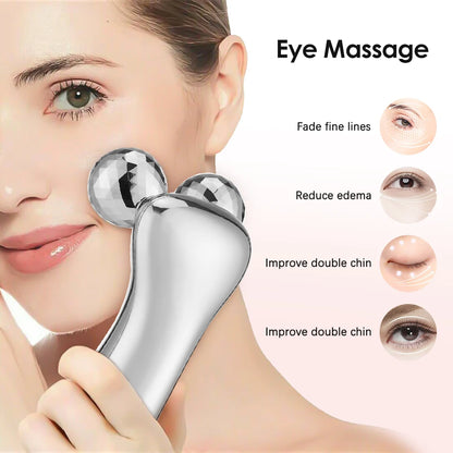 4D Microcurrent Face Massager Roller Electric Rechargeable Face Lift Roller Arms Legs Massager for Anti Aging Wrinkles Facial Massage