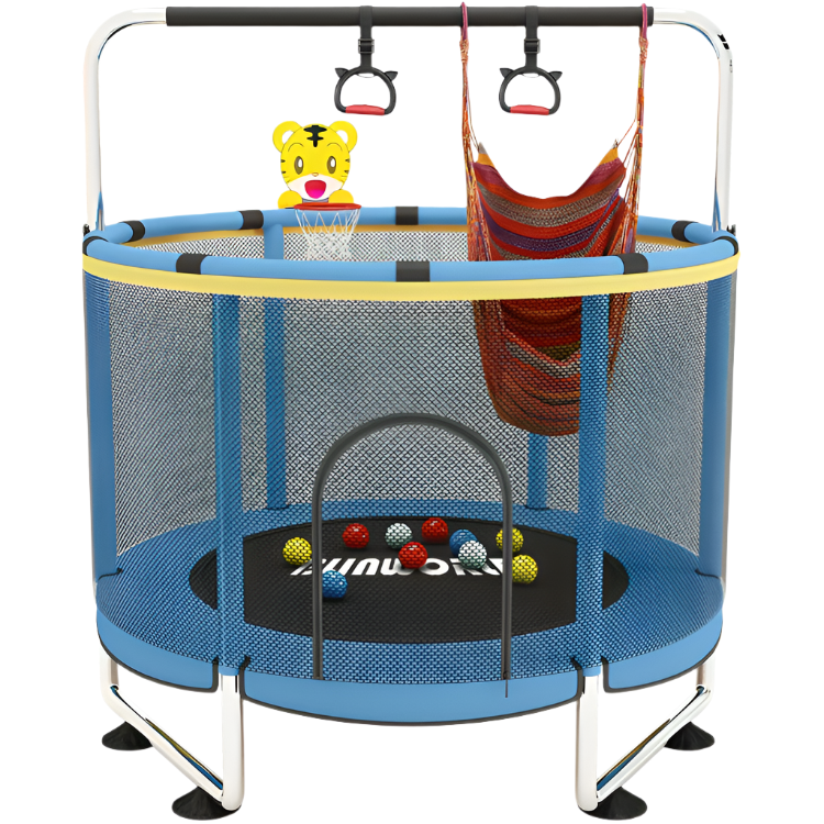 Trampoline for Baby Kids Adjustable Baby Toddler Trampoline with Basketball Hoop 440lbs Indoor Outdoor Toddler Trampoline with Enclosure