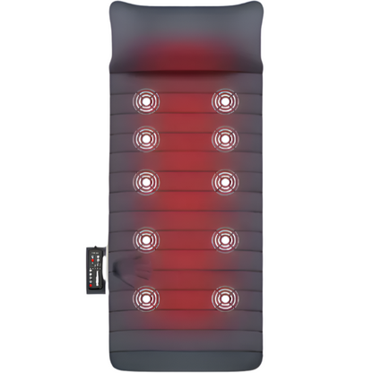 Memory Foam Full Body Massage Mat with Heat Back Massager Pad with 10 Vibration Motors and 6 Heating Zones, Massage Chair Pad Cushion for Full-Body Relaxation 16x6inch