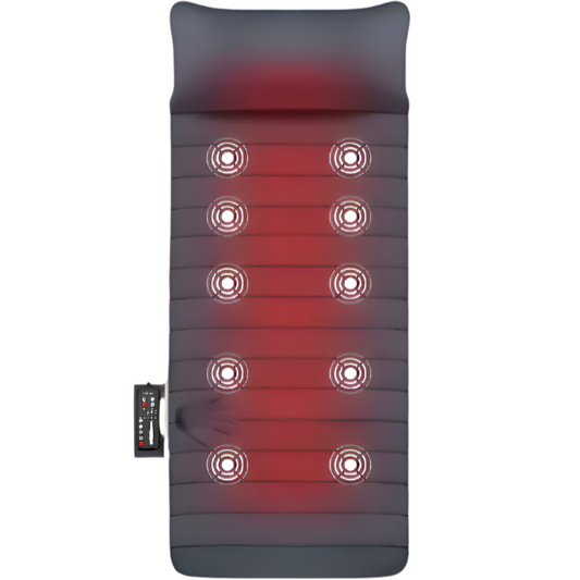Memory Foam Full Body Massage Mat with Heat Back Massager Pad with 10 Vibration Motors and 6 Heating Zones, Massage Chair Pad Cushion for Full-Body Relaxation 16x6inch