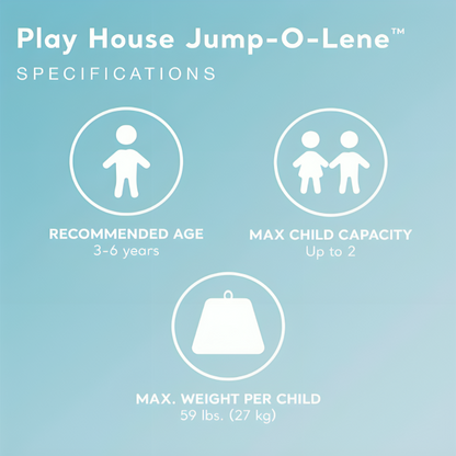 Intex Inflatable Jump-O-Lene Indoor or Outdoor Playhouse Trampoline Bounce Castle House with Crawl-Thru Door and Net for Kids Ages 3-6