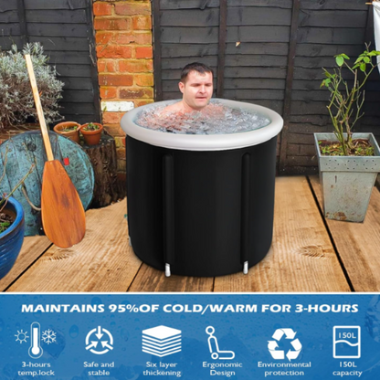 Therapy Ice Bath Pod Cold Water Plunge 3X Thermal Insulated Layers UFO Insulated Lid All Weather Cover Portable Outdoor Ice Bath Pod