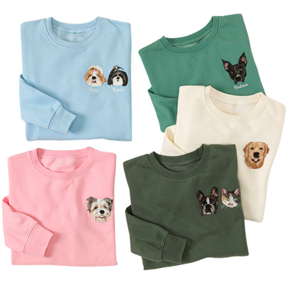 Classic Unisex Crewneck Sweatshirt - 100% Cotton Customize own Logo Photo Picture Phrase Personalize  Embroidery Direct-to-Garment