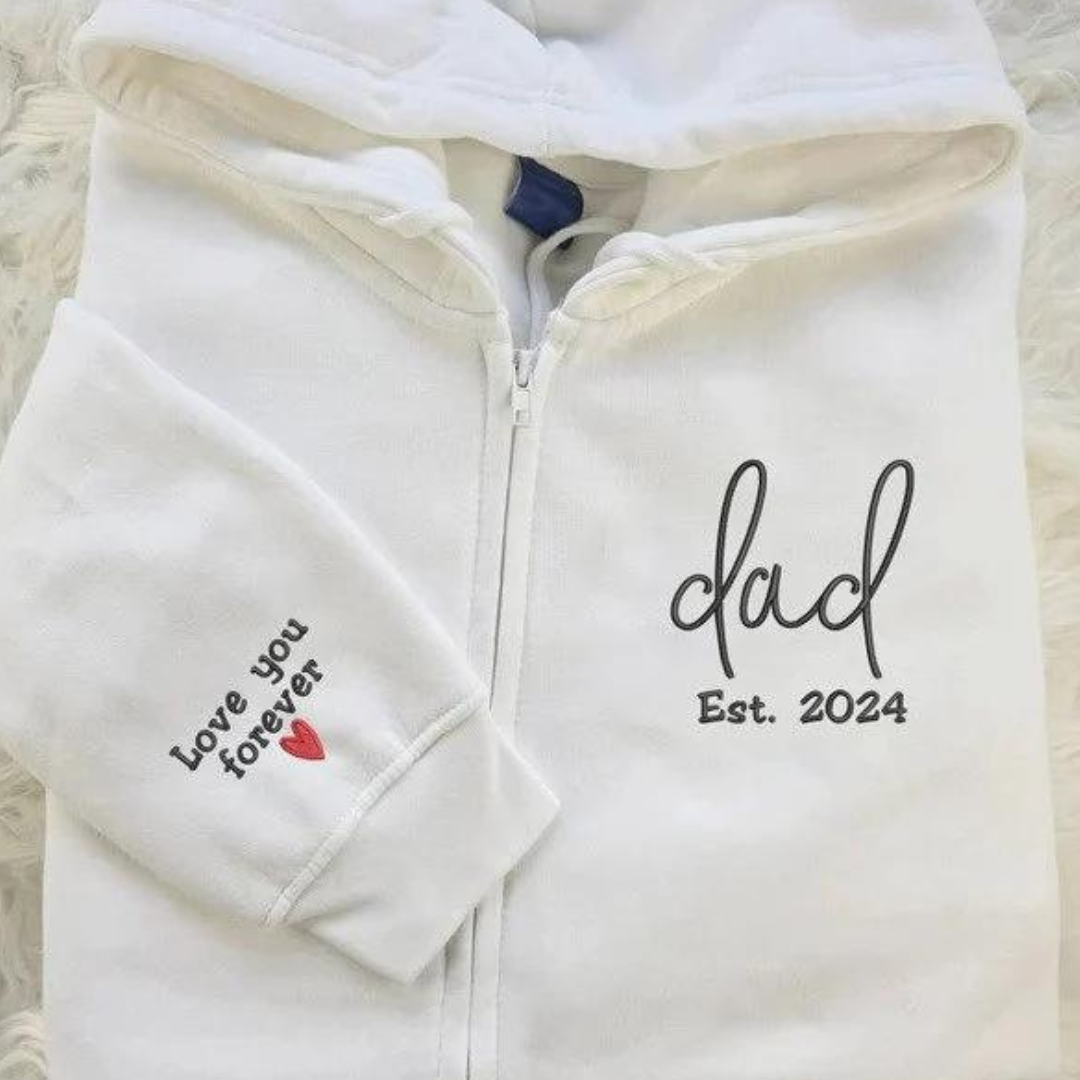 Classic Unisex Zip Hoodie - Customizable Staff Logo Personalize Custom Logo Embroidery Direct-to-Garment