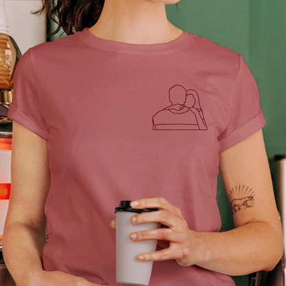 Short Sleeve Womens T-shirt 100% Cotton Customize own Logo Photo Picture Phrase Personalize Embroidery Direct-to-Garment