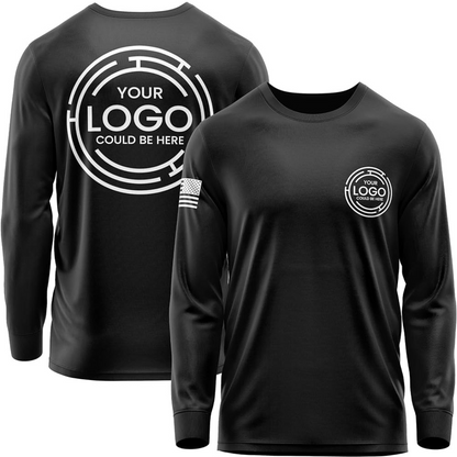 Premium Unisex Longsleeve T-shirt - Customizable Staff Logo Personalize Own Design Embroidery Direct-to-Garment