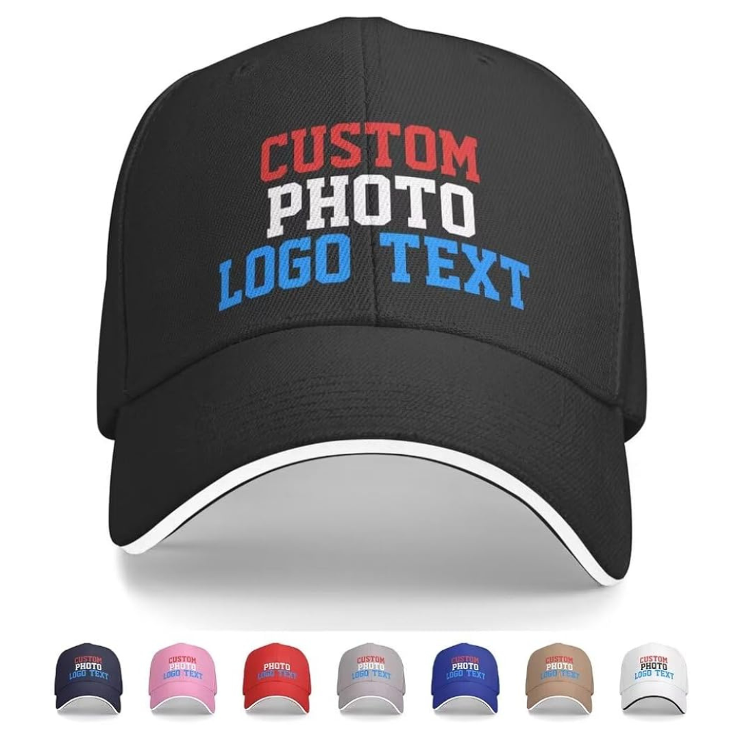 Cap Snapback Hat -  Customize own Logo Photo Picture Phrase Personalize Embroidery Direct-to-Garment Own Design Style