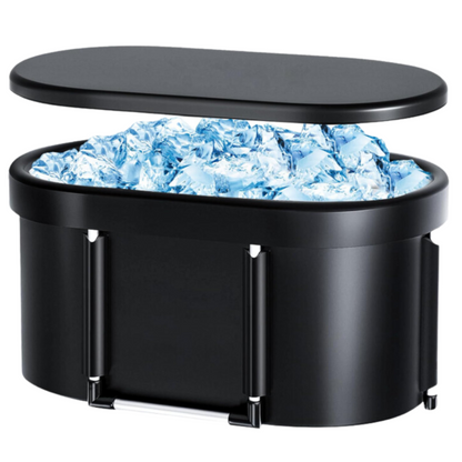Ice Bath Upgrade XL 129 Gal Multiple Layered Portable Outdoor Cold Plunge Tub for Recovery Large Oval Ice Bath Tub Athletes Cold Plunge Foldable Ice Baths for Home Gyms Indoor