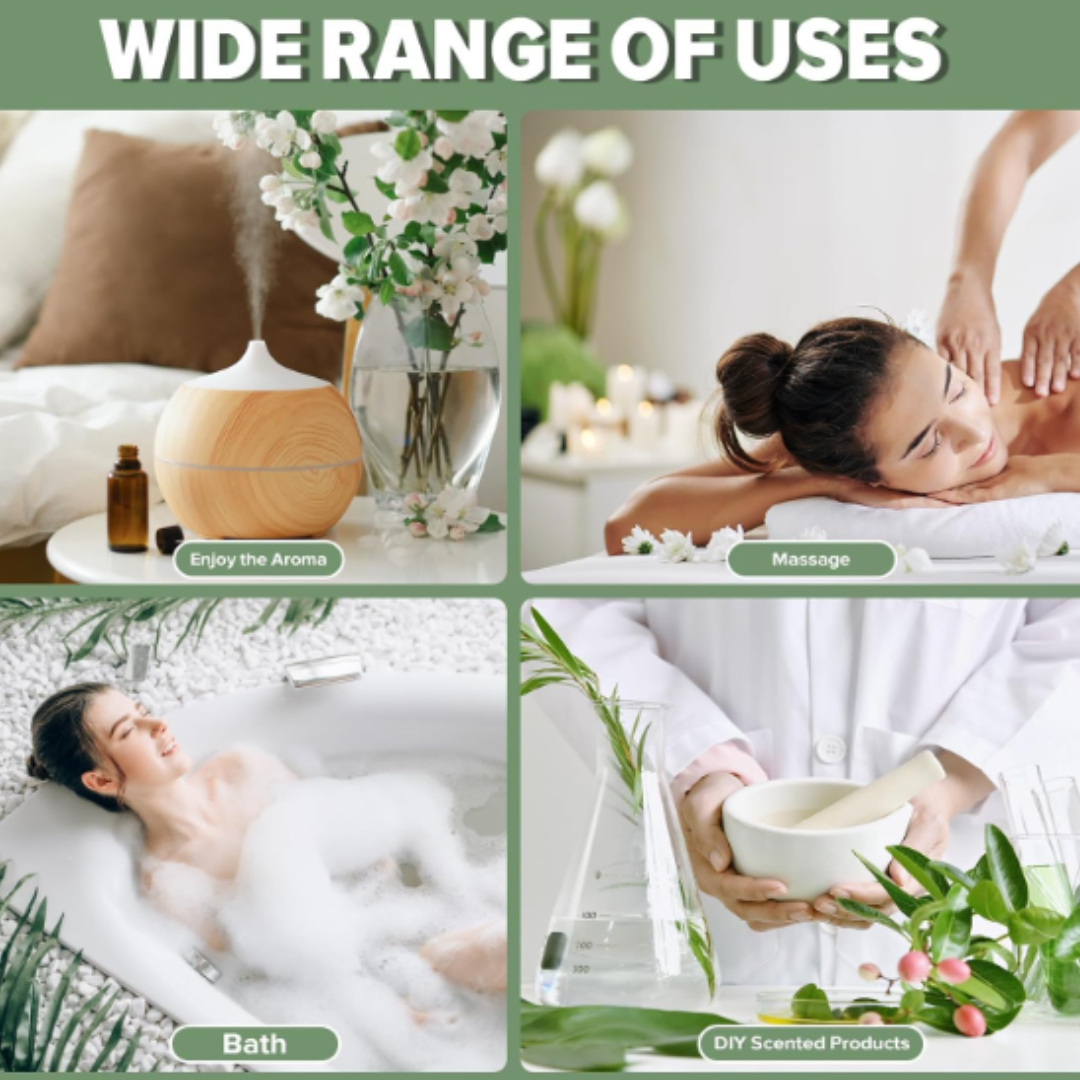 Phatoil 9pcs Gift Set 10ml 100% Organic Pure Natural Essential Oils Kit Aromatherapy Diffuser Humidifier