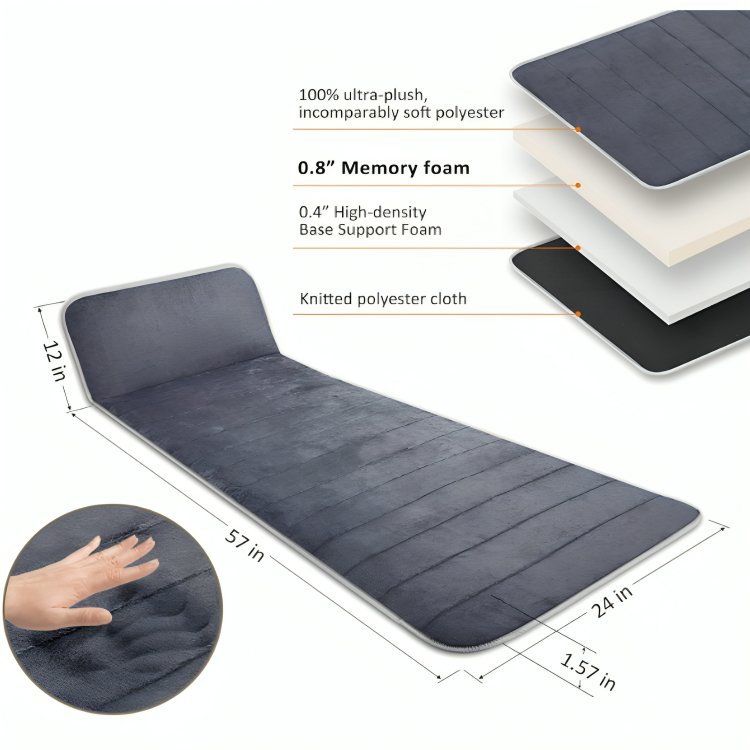 Memory Foam Full Body Massage Mat with Heat Back Massager Pad with 10 Vibration Motors and 6 Heating Zones, Massage Chair Pad Cushion for Full-Body Relaxation 16x6inch