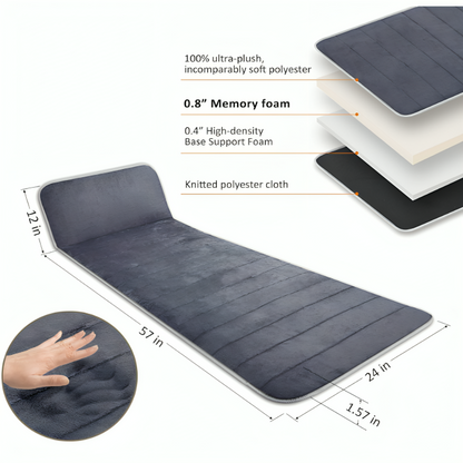Memory Foam Full Body Massage Mat with Heat Back Massager Pad with 10 Vibration Motors and 6 Heating Zones, Massage Chair Pad Cushion for Full-Body Relaxation 16x6inch
