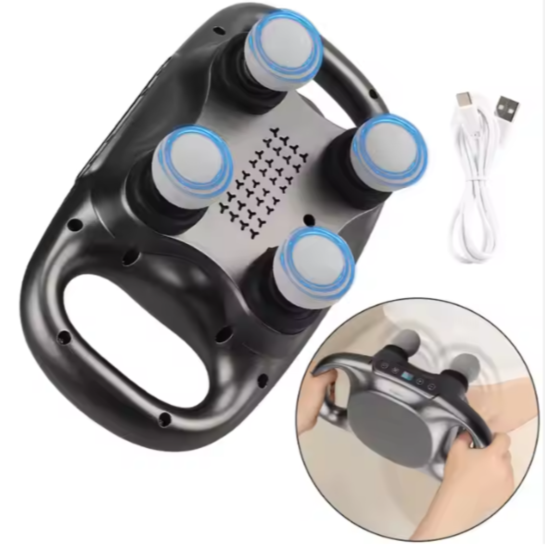 20-Speed Deep Tissue Massage Gun Muscle Recovery Portable Drone-Inspired Design 4 Heads for Targeted Relief Electric Muscle Percussion Massager for Any Pain Relief Spa