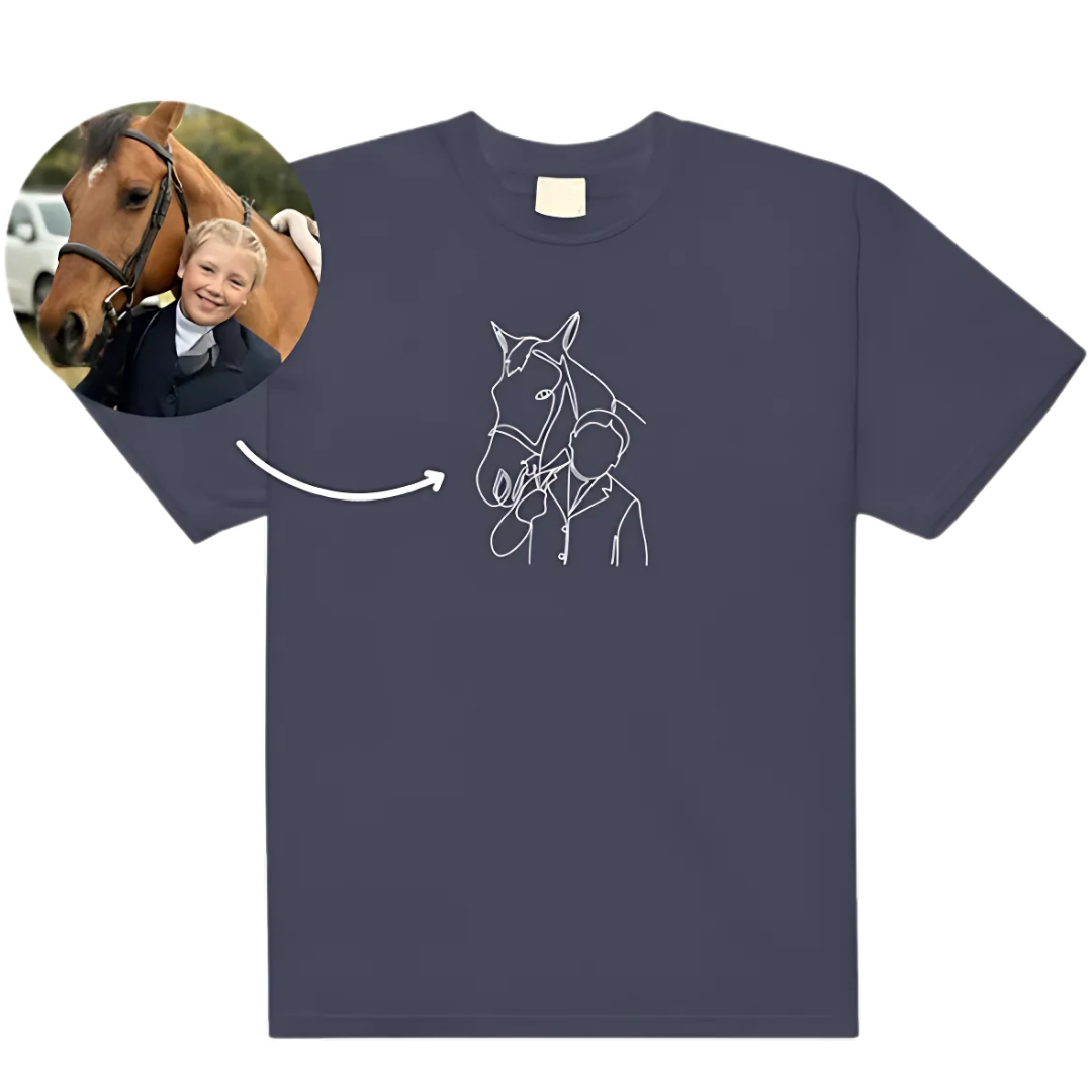 Short Sleeve Mans T-shirt 100% Cotton Customize own Logo Photo Picture Phrase Personalize Embroidery Direct-to-Garment
