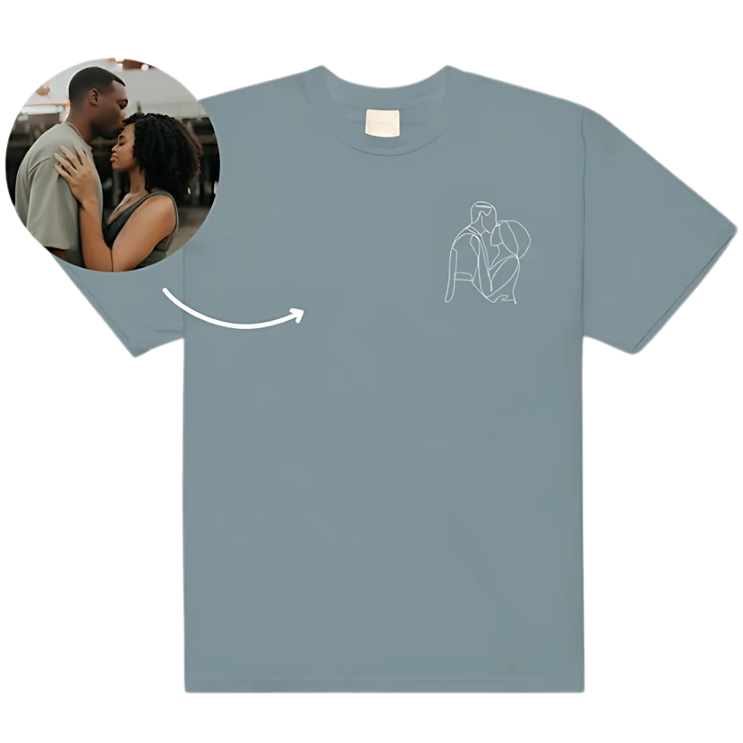 Short Sleeve Mans T-shirt 100% Cotton Customize own Logo Photo Picture Phrase Personalize Embroidery Direct-to-Garment
