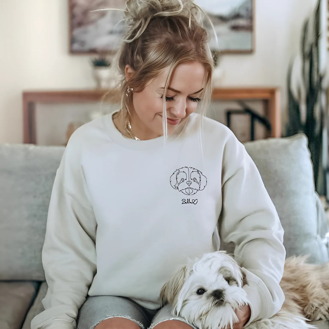 Classic Unisex Crewneck Sweatshirt - 100% Cotton Customize own Logo Photo Picture Phrase Personalize  Embroidery Direct-to-Garment