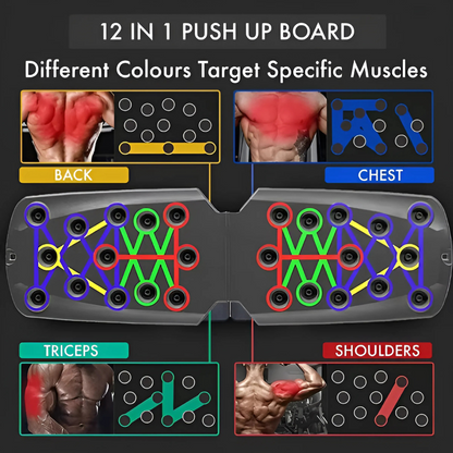 Push Up Board Home Gym Portable Exercise Equipment Pilates Bar Fitness Accessories with Resistance Bands Full Body Workout at Home