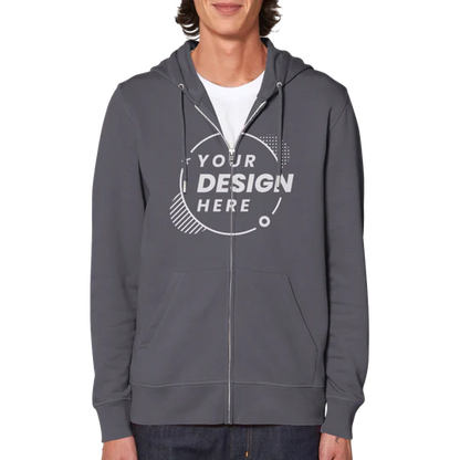Classic Unisex Zip Hoodie - Customizable Staff Logo Personalize Custom Logo Embroidery Direct-to-Garment