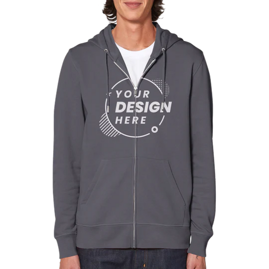 Classic Unisex Zip Hoodie - Customizable Staff Logo Personalize Custom Logo Embroidery Direct-to-Garment