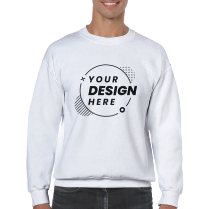 Classic Unisex Crewneck Sweatshirt - 100% Cotton Customize own Logo Photo Picture Phrase Personalize  Embroidery Direct-to-Garment