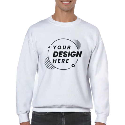 Classic Unisex Crewneck Sweatshirt - 100% Cotton Customize own Logo Photo Picture Phrase Personalize  Embroidery Direct-to-Garment