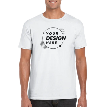 Short Sleeve Mans T-shirt 100% Cotton Customize own Logo Photo Picture Phrase Personalize Embroidery Direct-to-Garment