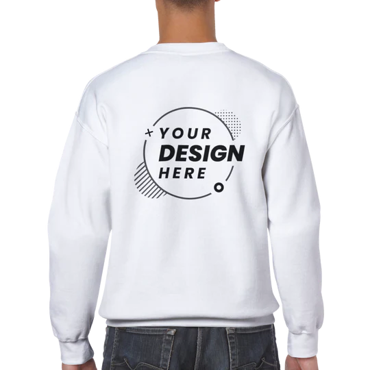Classic Unisex Crewneck Sweatshirt - 100% Cotton Customize own Logo Photo Picture Phrase Personalize  Embroidery Direct-to-Garment