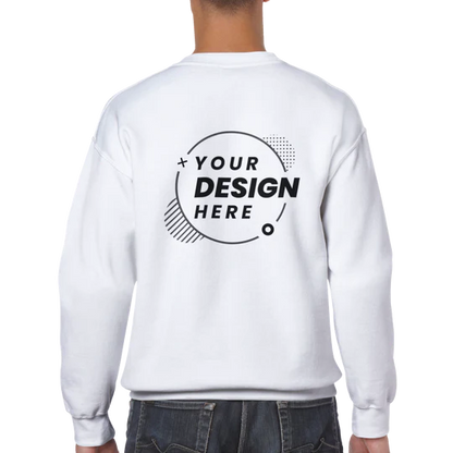 Classic Unisex Crewneck Sweatshirt - 100% Cotton Customize own Logo Photo Picture Phrase Personalize  Embroidery Direct-to-Garment